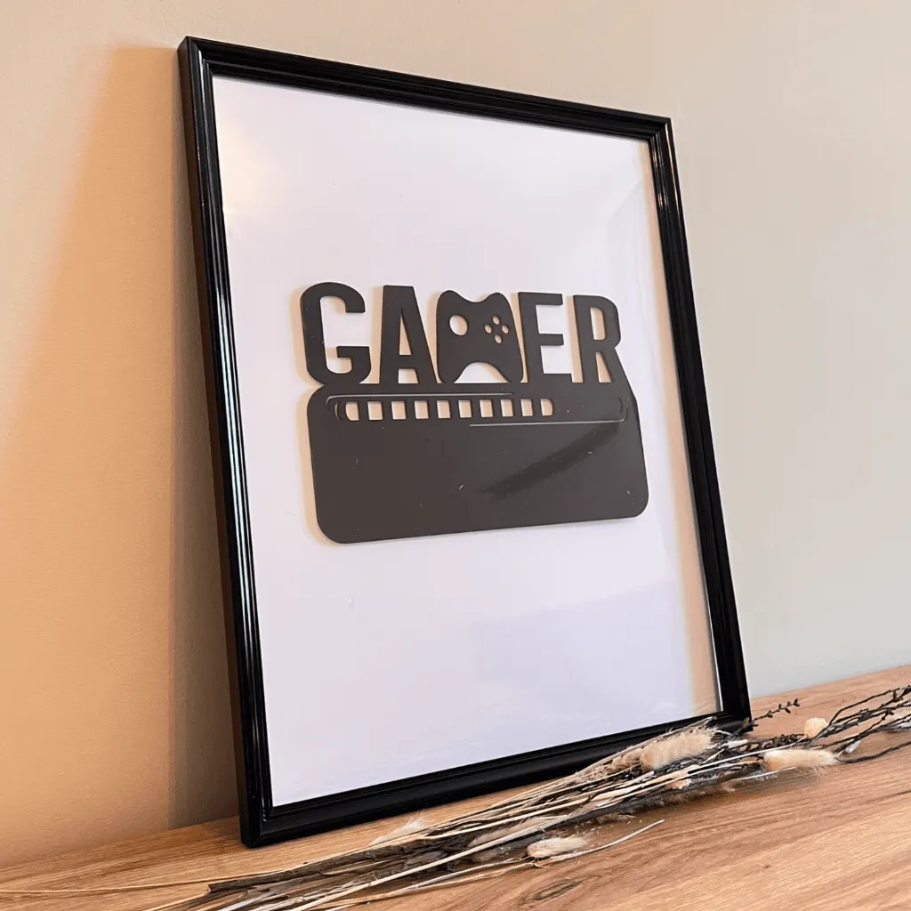 A00925-gamer-schwarz-controller-kinderzimmer-wanddeko-holz-im-bilderrahmen.webp