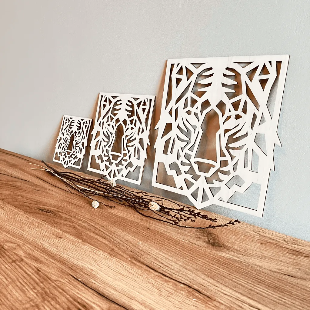 vergleich-s-m-l-geometrisches-tieger-holz-weiß-wanddekoration-modern.webp