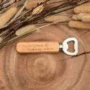 Flaschenöffner mit Gravur „Man darf niemals die Hopfnung verlieren“ – gravierter Bieröffner aus Holz