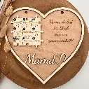 Geschenk für Mama mit Kindernamen – Holzherz mit Gravur
