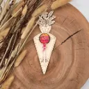 Mini Schultüte aus Holz zum Befestigen von Schleckern – Blumenschultüte mit Regenbogenmotiv