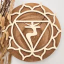 Chakra Wanddeko Manipura aus Holz – Solarplexus Chakra