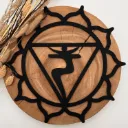 Chakra Wanddeko Manipura aus Holz – Solarplexus Chakra
