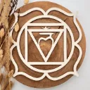 Chakra Symbol Muladhara (Wurzelchakra) aus Holz – spirituelle Deko für Yoga & Meditation