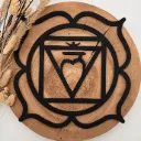 Chakra Symbol Muladhara (Wurzelchakra) aus Holz – spirituelle Deko für Yoga & Meditation