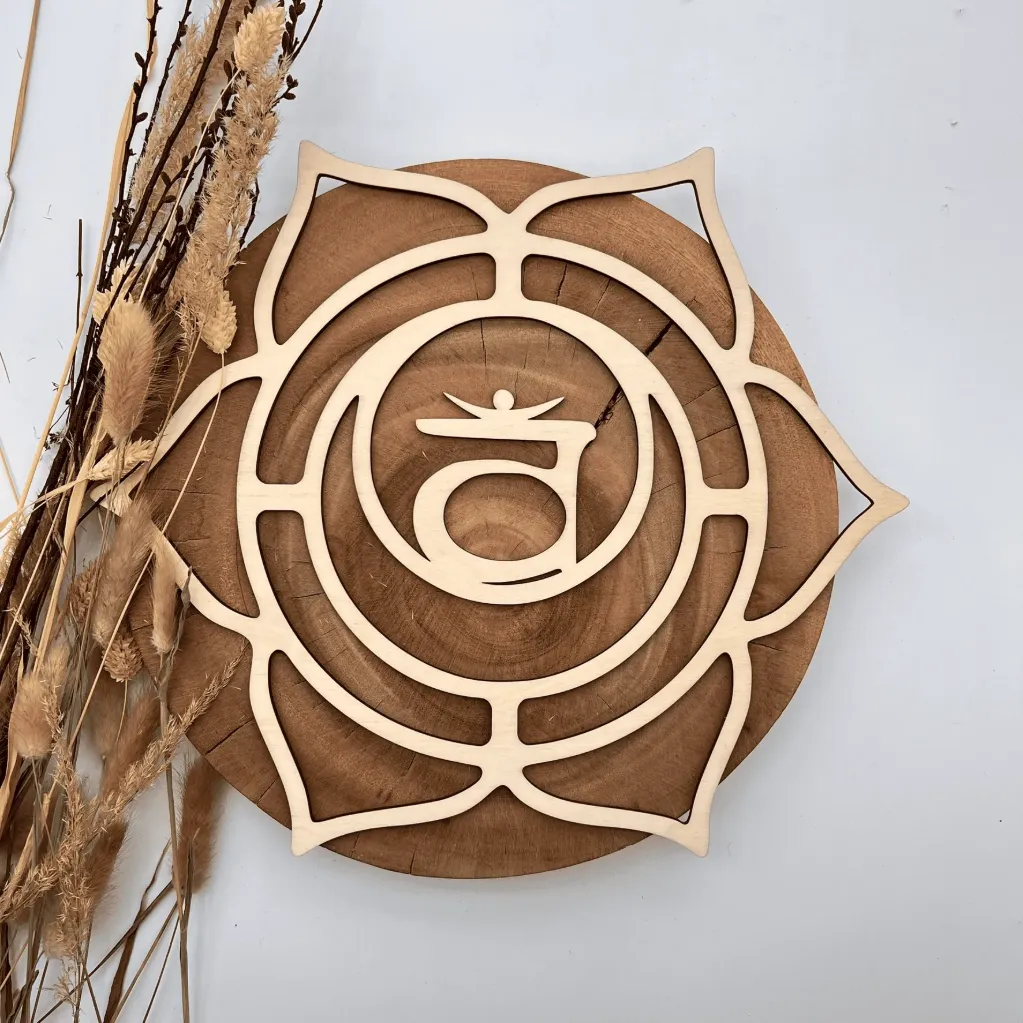 Chakra Wanddeko Svadhisthana aus Holz – Sakralchakra