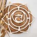 Chakra Symbol Svadhisthana (Sakralchakra) aus Holz – spirituelles Motiv für Yoga & Meditation
