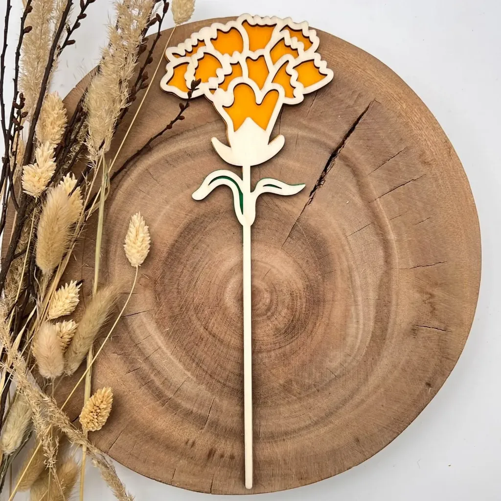 Holz-Nelke – Deko-Blume lasergeschnitten