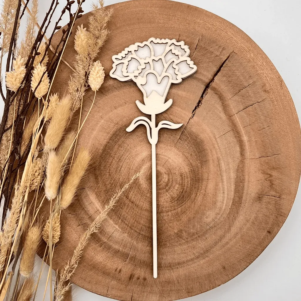 Holz-Nelke – Deko-Blume lasergeschnitten