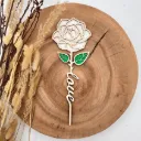 Holz-Rose mit „love“-Stängel – Valentinstag Geschenkidee