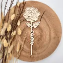 Holz-Rose mit „Mama“-Stängel – Muttertagsgeschenk