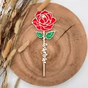 Holz-Rose mit „Mama“-Stängel – Muttertagsgeschenk