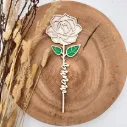 Holz-Rose mit „Mama“-Stängel – Muttertagsgeschenk
