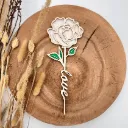 Holz-Pfingstrose mit „Mama“-Schriftzug – Geschenk für Mama