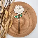 Holz-Pfingstrose mit „love“-Schriftzug – romantisches Geschenk