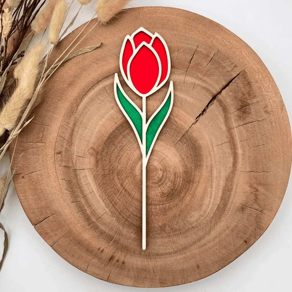Holz-Tulpe – Deko-Blume lasergeschnitten