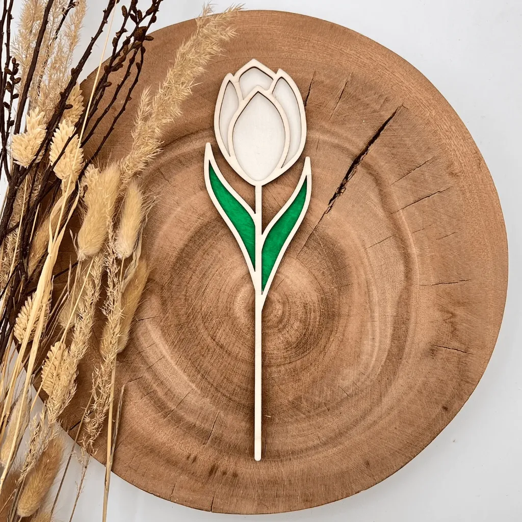 Holz-Tulpe – Deko-Blume lasergeschnitten