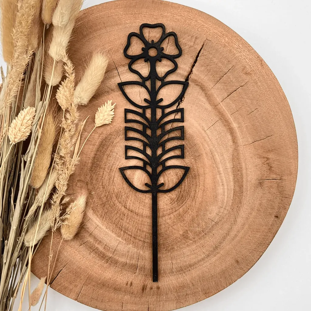 Pflanzenstecker aus Holz – Primelblüte