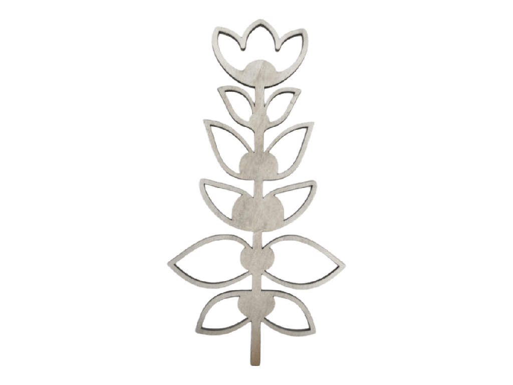 Designer-Pflanzenstecker Tulpenmotiv aus Holz