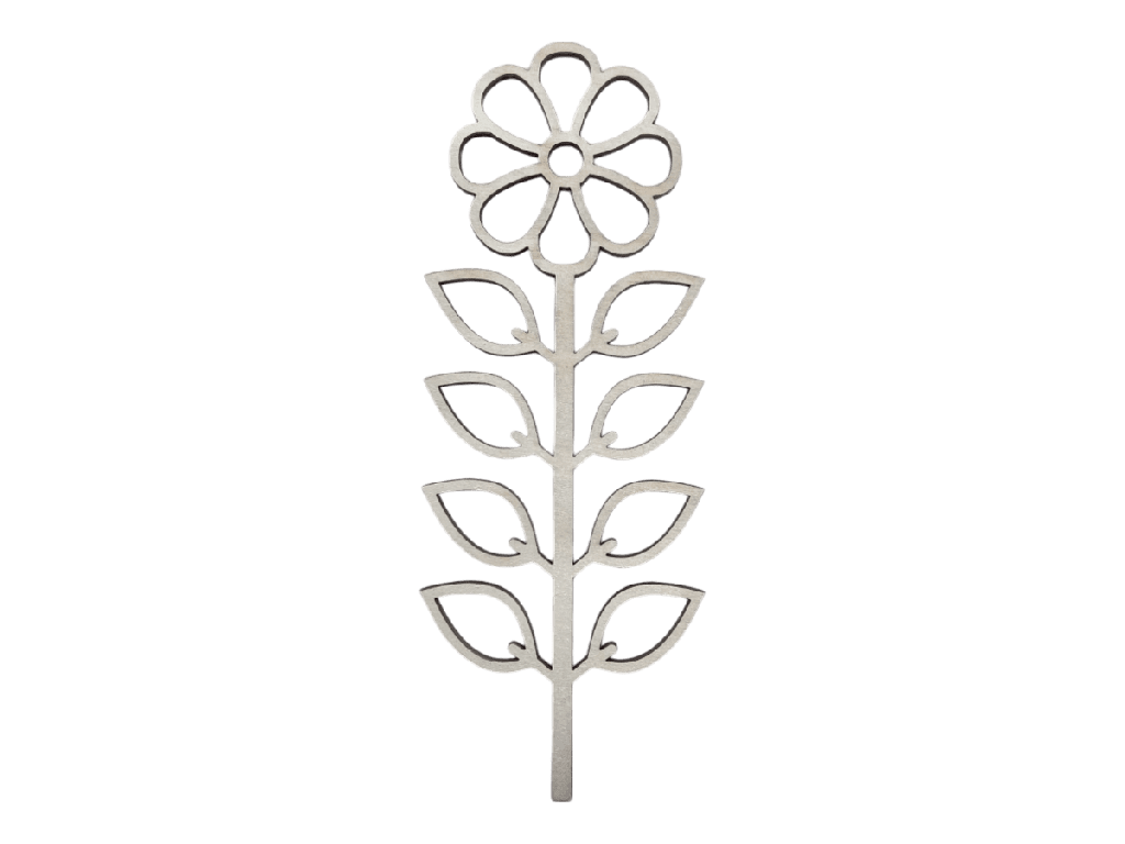 Designer-Pflanzenstecker Blume mit Blättern aus Holz