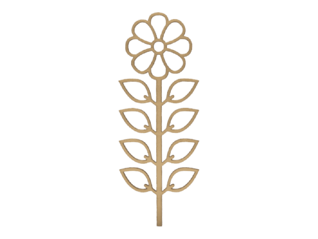 Designer-Pflanzenstecker Blume mit Blättern aus Holz