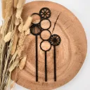 Pflanzenstecker aus Holz – Kreismuster