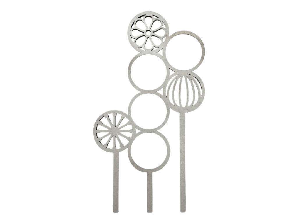 Designer-Pflanzenstecker Kreismuster aus Holz