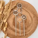 Pflanzenstecker aus Holz – Kreismuster | Designer-Blumenstecker
