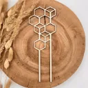 Pflanzenstecker aus Holz – Waben-Design