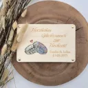 Geldgeschenk aus Holz zur Hochzeit mit Ringen – personalisierbar