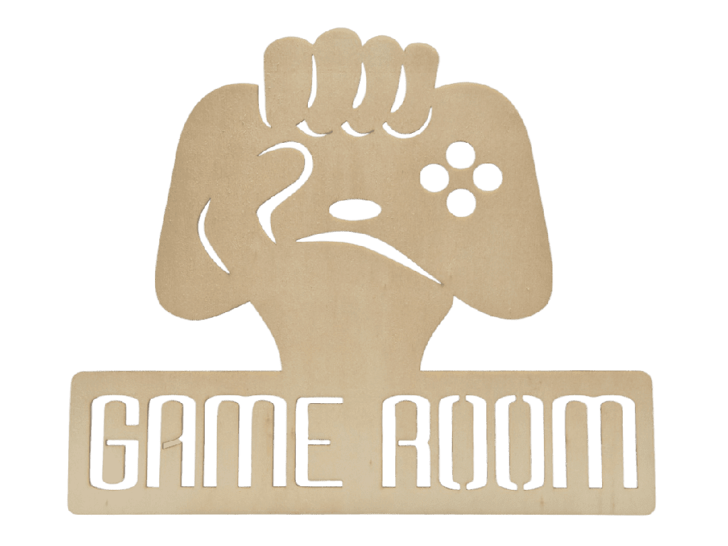 Holzdekoration „Game Room“ – Zocker-Deko aus Holz