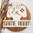 Holzschild „GAME ROOM“ – Gaming Wanddeko
