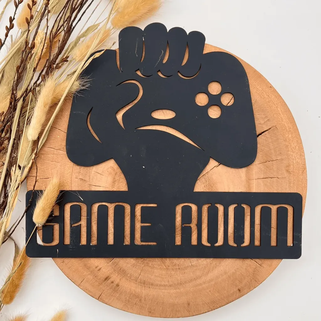 Holzschild „GAME ROOM“ – Gaming Wanddeko
