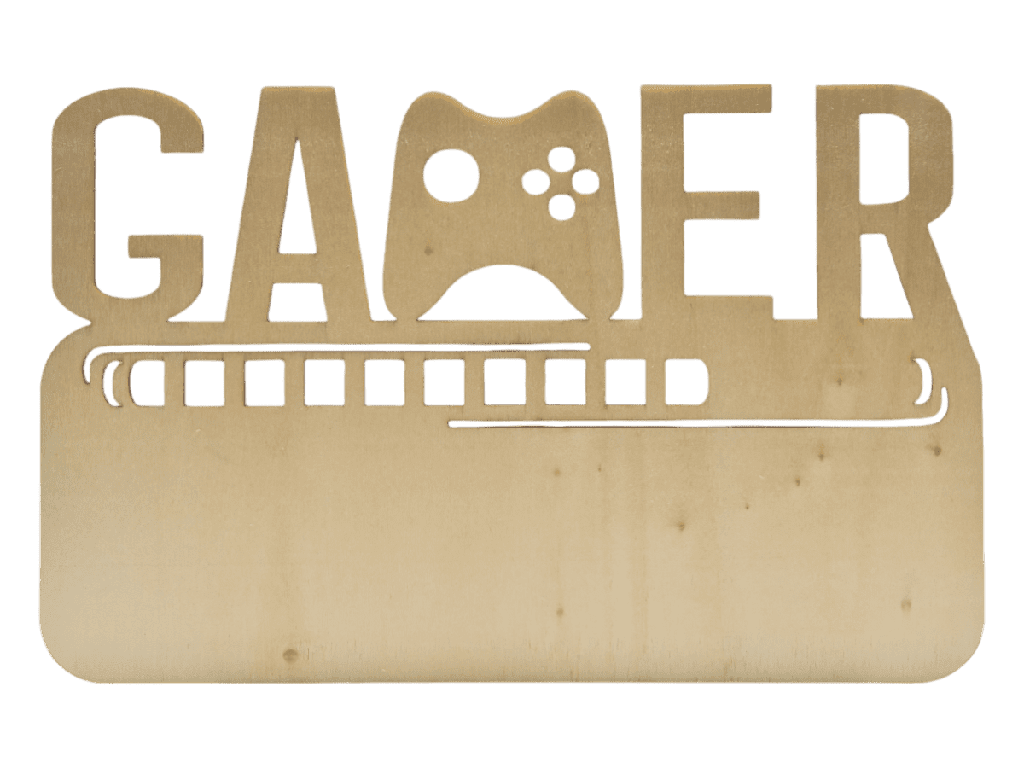 Holzdekoration „Gamer“ aus Holz für Zockerzimmer