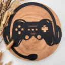 Holzschild Gamer Headset aus Holz – Deko für Zockerzimmer