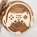 Holzschild Gamer Headset aus Holz – Deko für Zockerzimmer