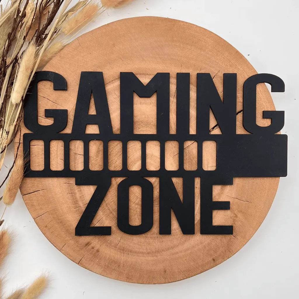 Holzschild „GAMING ZONE“ – Gamer Deko fürs Zockerzimmer