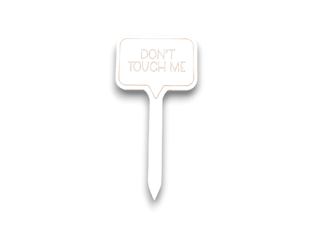 Pflanzenstecker aus Holz - „DON'T TOUCH ME“