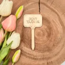 Pflanzenstecker aus Holz mit Spruch – „DON'T TOUCH ME“