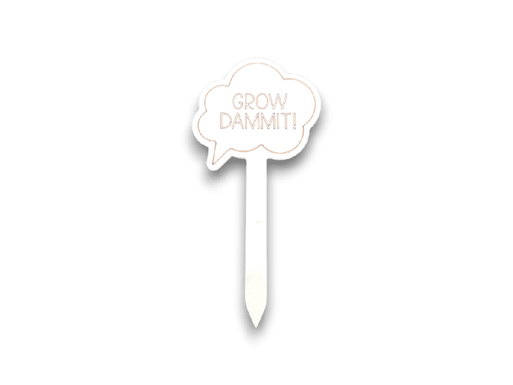 Pflanzenstecker aus Holz „GROW DAMMIT“