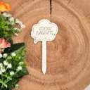 Pflanzenstecker aus Holz mit Spruch – „GROW DAMMIT“
