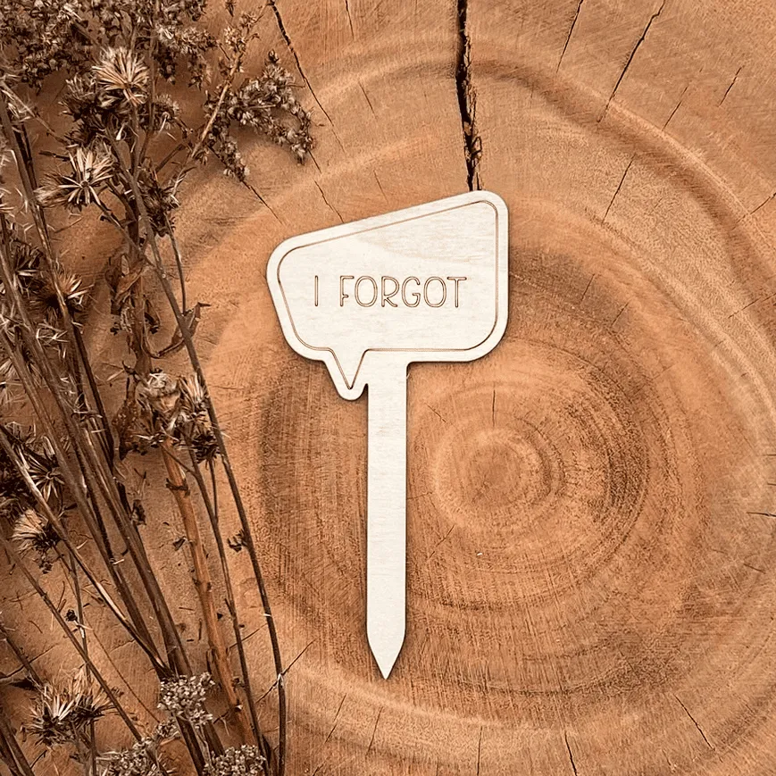 Pflanzenstecker aus Holz „I FORGOT“