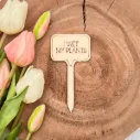 Pflanzenstecker aus Holz mit Spruch – „I WET MY PLANTS“