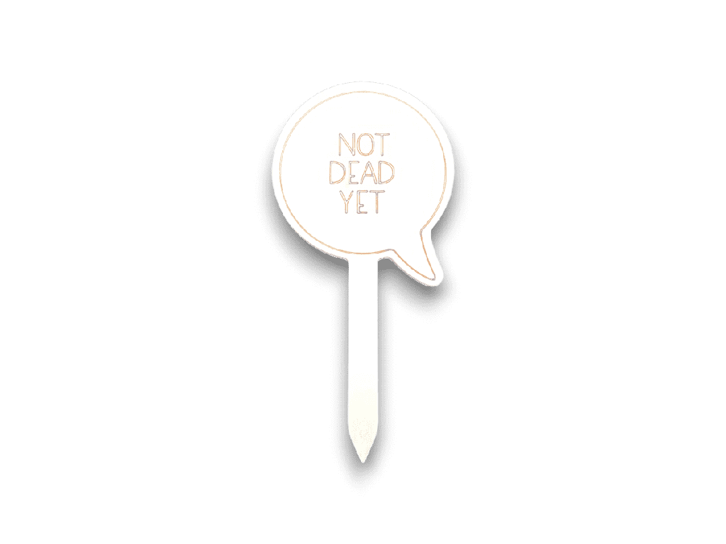 Pflanzenstecker „NOT DEAD YET“ aus Holz