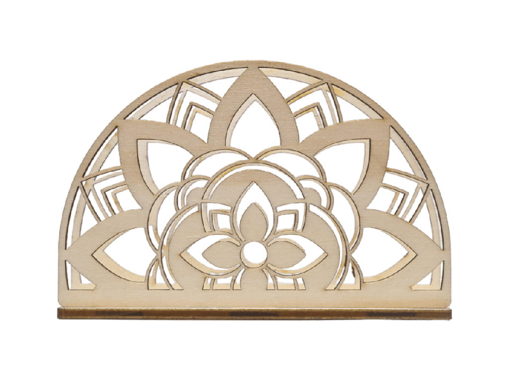 [A00944] Serviettenhalter aus Holz - Blütenzauber