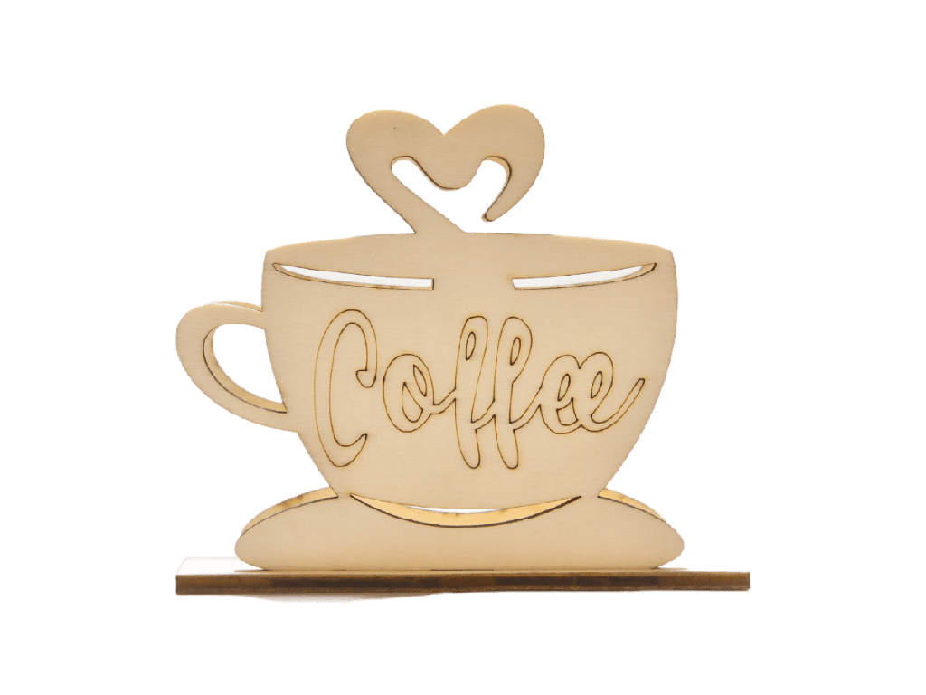 Serviettenhalter aus Holz - Kaffeetasse