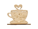 Serviettenhalter aus Holz - Kaffeetasse