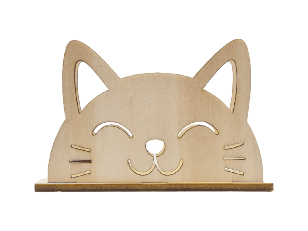 Serviettenhalter aus Holz - Katzenkopf