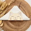 Serviettenhalter aus Holz - Katzenkopf