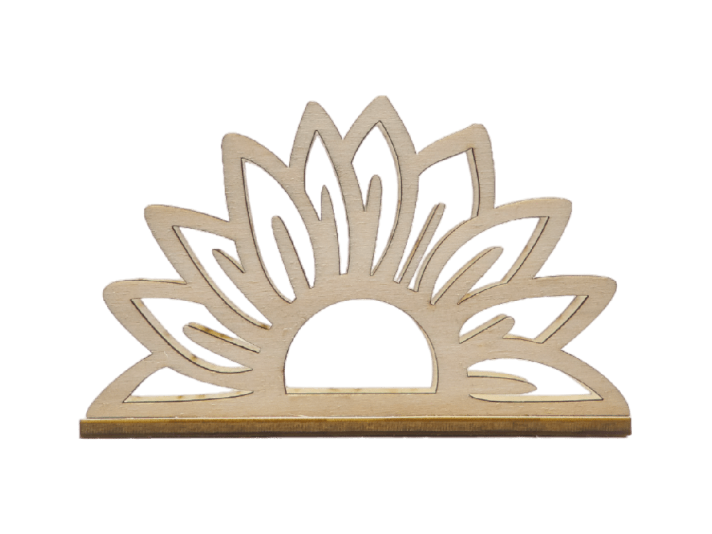 [A00281] Serviettenhalter aus Holz - Sonnenblume